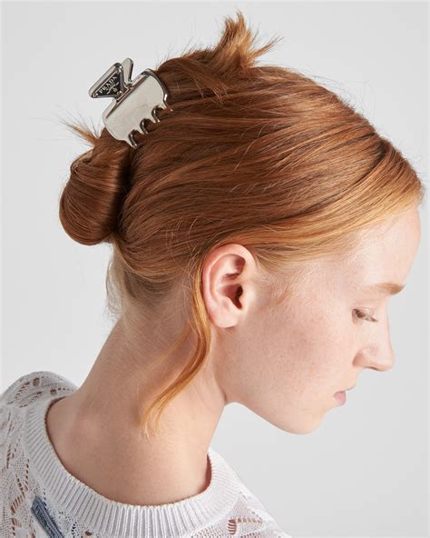 prada hair accesories|prada metal hair clip.